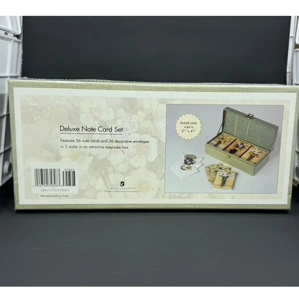36 Deluxe Note Card Set,In‎ Original Box Sealed, Floral, Boxed,Vintage